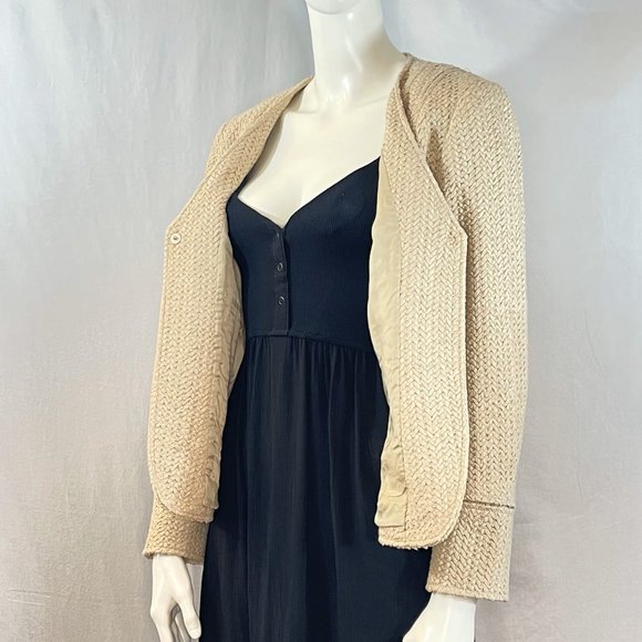 Woven Look Collarless Blazer | Lafayette 148 New York - Picture 7 of 9